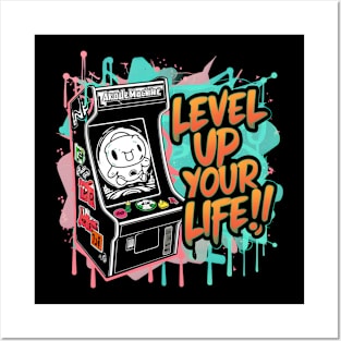 "Retro Game Boost: Level Up Your Life!" Posters and Art